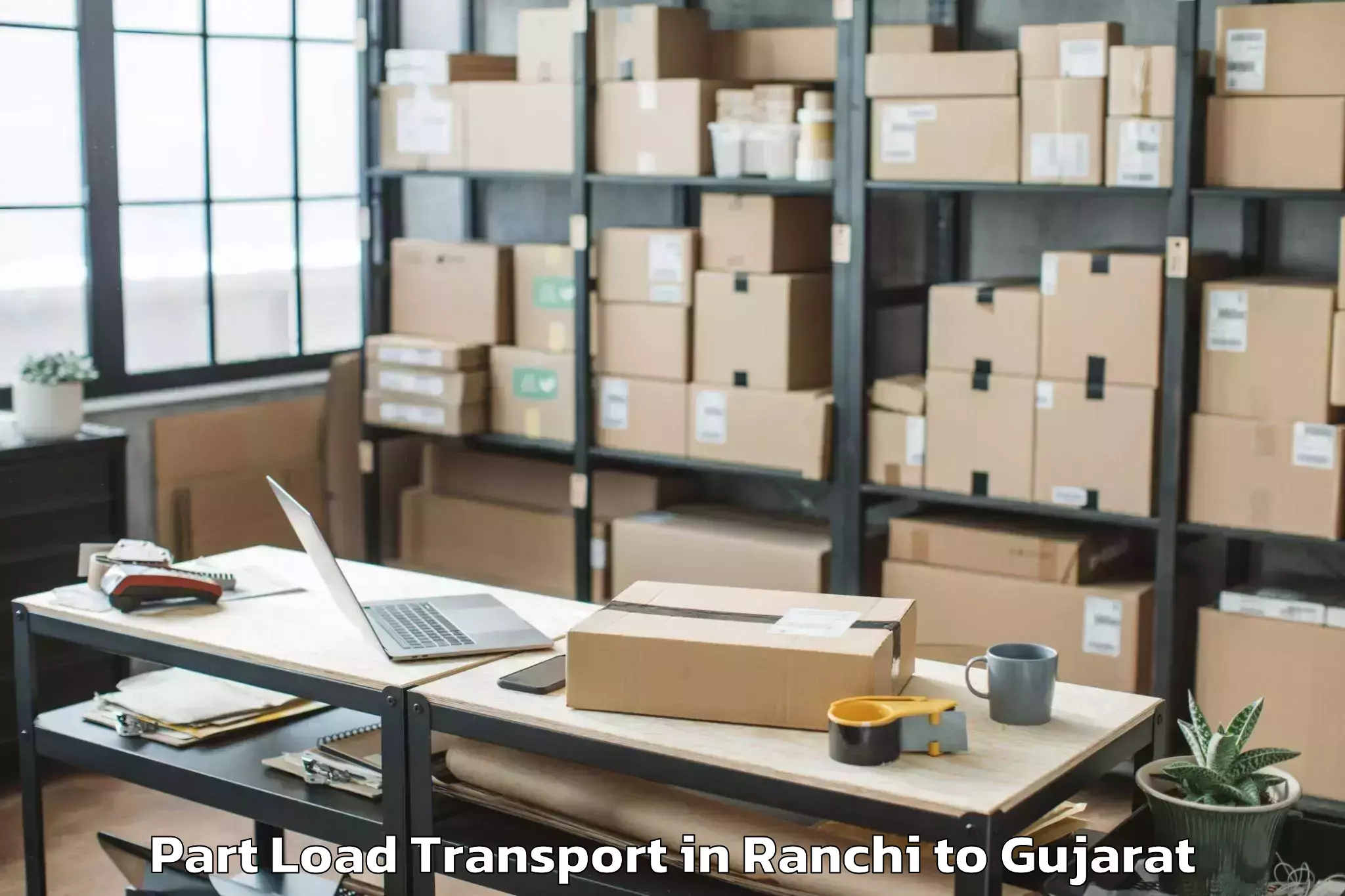 Ranchi to Crystal Mall Rajkot Part Load Transport Booking